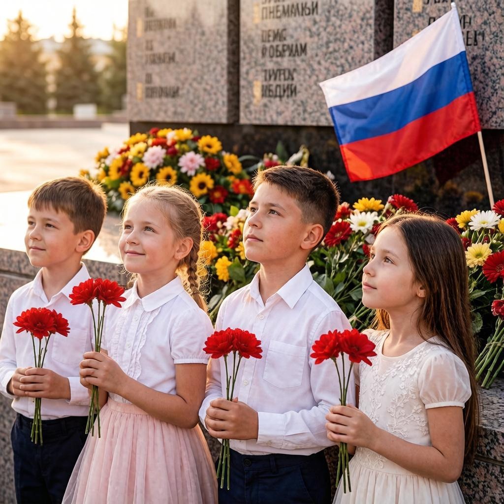 Дети на празднике посвящённом Дню Победы